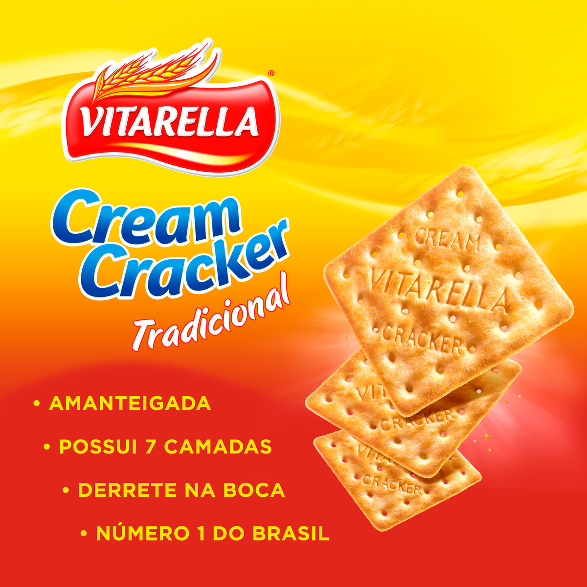 BISCOITO CREAM CRACKER TRADICIONAL VITARELLA PACOTE 400G · ilergic